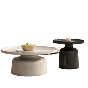 Round Modern Martini Coffee Table Minimalist Luxury Metal Tea Table for Small Space Living Room Practical Side End Table