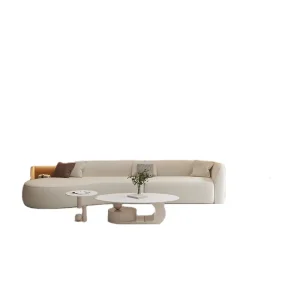 Round Modern Simple Flannel L-shaped Couch Sofa Set Gray and Pink L Sofa Sectional Sofa