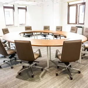 Round Oval L Shape Curved Customized Meeting Table Steel Frame Desk Complete Office Solution Manufacturer