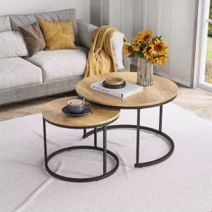 Round Wooden Coffee Table Modern Design