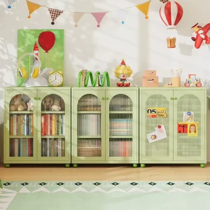 Rounded Metal Bookshelf Storage Cabinet Suitable for Children’s Rooms