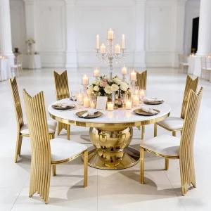 Royal Banquet Marble Wedding Round Table and Chairs