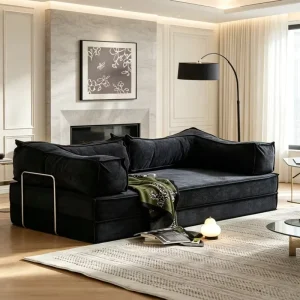 Runwood Simple Square Reclining Boneless Sofa Set With Expandable Function Modern Sofa Bed Teddy Sofa for Park and Workshop Use