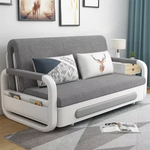 Runwood modern European Style Three seater Convertible Foldable Sofa Bed With Storage For Bedroom Hotel School fabric