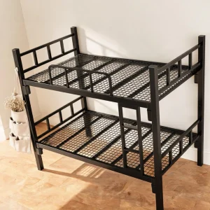 Rust Resistant Metal Mesh Bunk Bed with Breathable Wire Grid Board for Port and Factory Dormitory