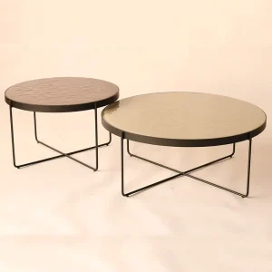 Rustic Antique Coffee Table for Home Durable Iron Metal Industrial Design Living Room Eco Friendly Easy Clean Adjustable