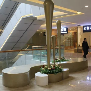S Sharp Fiberglass Modern Fashion Shopping Mall Bench for Waiting