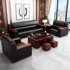 SF 08 Escritorio Office Furniture Commercial Modern Reception Sofa Office Couch Leather Office Sofa Set Furniture