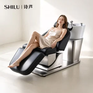 SHILU Power Adjustable Shampoo Chair Reclining Hair Washing Bed for Salon and Beauty Studio