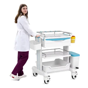 SKR CT600 ABS Hospital Treatment Multifunction Service Emergency Medical Trolley 50 lb Load Capacity 2 Year Warranty