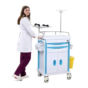 SKR ET625 1 Medical Emergency Hospital ABS Hospital Drug Clinical Trolley Drawers Hospital Furniture EN60601 Certified Computer