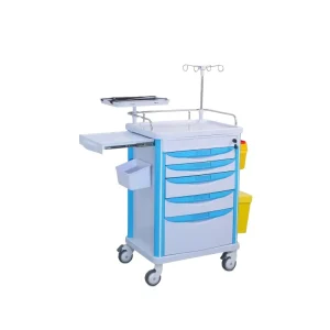 SKR ET625 SAIKANG ABS Hospital Computer Medical Cart IV Stand Emergency Trolley 50 lb Load Capacity 2 Year Warranty