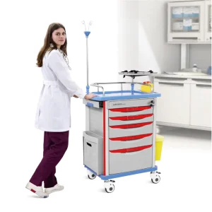 SKR054-ET Multifunction ABS Plastic Hospital Anaesthesia Trolley Medical Medicine Drug Emergency Trolley