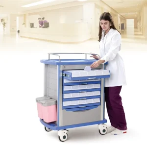 SKR054 MT ABS Plastic Hospital Service Cart Multifunction Emergency Drug Medical Trolley with Drawers