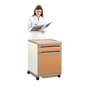 SKS008 ABS Plastic Movable Medical Bedside Table with Casters for Hospital Use EN60601 CE ISO Certified