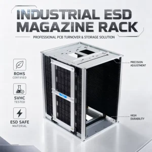SMT Anti Static Durable ESD Plastic PCB Storage Magazine Rack 460*400*563 Drive In Pallet Rack Multiple Adjustment Methods Black