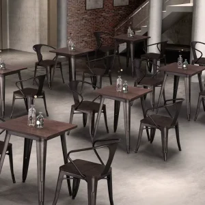 (SP CT860 1) Industrial Restaurant Chairs Patio Metal Furniture Sets for Coffee Shop Dining Set