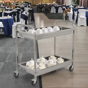 SS201 Stainless Steel Garbage Cleaning Trolley Bowl Dish Collecting Cart 80kg Load Capacity 0.8mm Restaurant