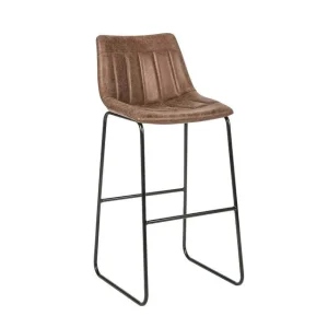 ST-8658 Comfortable Brown Leather Kitchen Bar Stools Modern Chairs for Counter Use Dining Living Room Home Bar Hotel Farmhouse