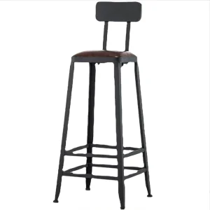 STG European American Industrial Design 75cm High Leather Cover Bar Stool Chair Home Bar Commercial Furniture for Saloon Taproom