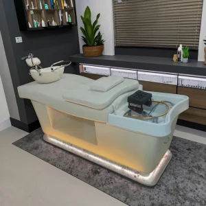 SW Leather Spa Head Water Therapy Treatment Lay Washing Salon Massage Shampoo Bed Head Spa Bowl Hospital Bathroom