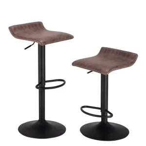 Saddle Seat Bar Stool Floor Friendly Matte Black Integrated Footrest Height Adjustable 360 Swivel for Kitchen Pub Counter