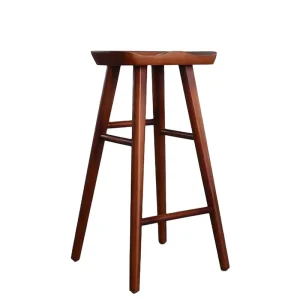 Saddle Top Timber Bar Stool Stable Footrest for Resort Hotel Bar Counter Use