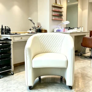 Salon Furniture Client Customer Chair Single Sofa Arm Chair with Wheels