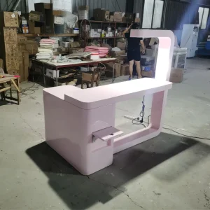 Salon Furniture Manicure Desk Wooden Nail Tech Tables Bar Led Light Manicure Table with Dust Collector