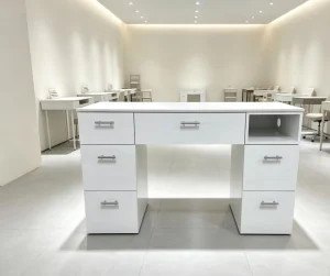 Salon Furniture Multi functional Manicure Table High Quality Nail Desk White Nail Polish Rack Drawers Table