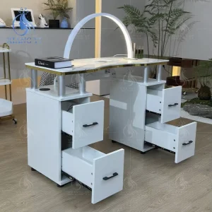 Salon Furniture Nails Desk Mesa Para Manicure Table Light Luxury Nail Table
