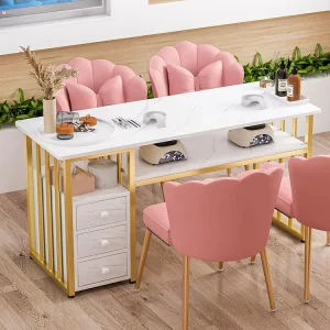 Salon Furniture Nails Desk and Chair Furniture Manicure Table Equipment Professional Marble Nail Tables