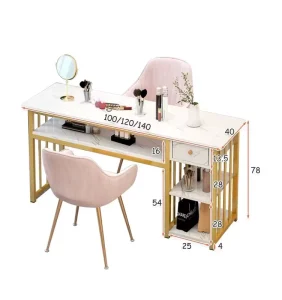 Salon Furniture Nails Desk and Chair Manicure Table Equipment Professional Wooden Nail Tables Set