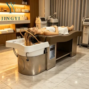 Salon Japanese Head Spa Shampoo Bed Electric Curved Head Therapy Hair Wash Thai Massage Bed Stainless Steel