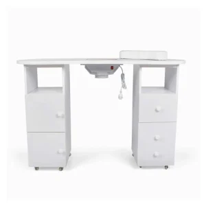 Salon Nail Equipment Beauty Salon White Steel Vented Storage Drawer Nail Manicure Table