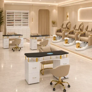 Salon Opening Package Spa Nail Salon Furniture Full Set Electric Adjustable Fiberglass Massage Pedicure Chair Manicure Table