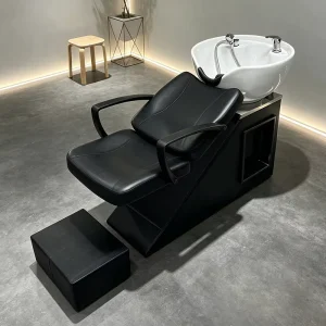 Salon Shampoo Bed Black Comfortable Hair Salon Furniture Barber Shop Massage Washing Basin Bowl Shampoo Chair