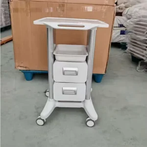 Salon Trolley 2 Drawers 1 Tray Acrylic Material Heavy Duty 4 Silent Wheels for Living Room Bathroom 300 Lb Capacity