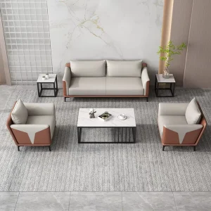 Sanxin Modern Luxury Chinese Sofa Set Antique PU Leather for Hotel Office & Lobby Contemporary Office Furniture