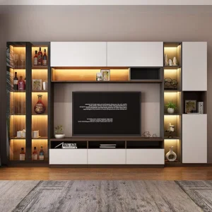 Saudi Arabia High-End Modular Showroom TV Wall Units Entertainment Center