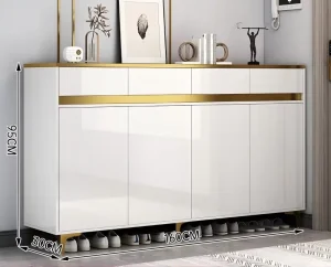 Saudi Arabia Luxury Gold Accent Salon Shoe Storage Cabinet