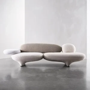 Scandinavian Designer Modular Double Sofa Simple Aisle Reception Area Apartment Stylish Flying Saucer Lobby Sponge Sectional