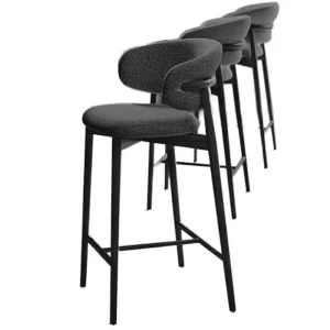 Scandinavian Style Solid Wood Bar Stool for Home Leisure