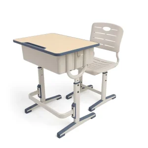 School Chair and Desk Set Durable Metal Construction