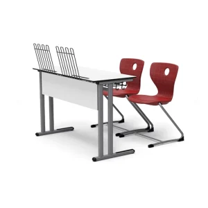 School Classroom Desk and Chair Set Modern Double Seat Student Chairs and Table Set