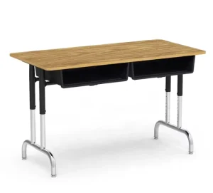 School Classroom Furniture Double Student School Desk With Height Adjustable