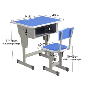 School Classroom Furniture Student Desk MDF School Desk and Chair Primary Adjustable Height School Table and Chairs Set