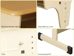 School Classroom Furniture Student Desk with Moisture-Proof Layer Adjustable School Desk and Chair Set