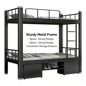School Dedicated Bunk Bed Dormitory Beds Simple Practical Style for Campus Student Bedroom and Collective Living Quarters