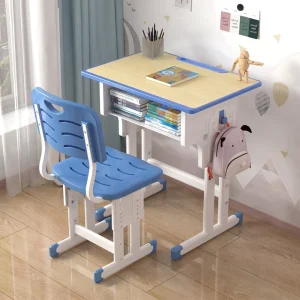 School Desk Chair Set Adjustable Student Classroom Furniture Primary Elementary Study Table Metal Wooden Educational Equipment